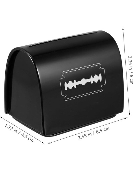 Contenedor de Cuchillas Desechables Uonlytech 2 Pcs Hierro Negro