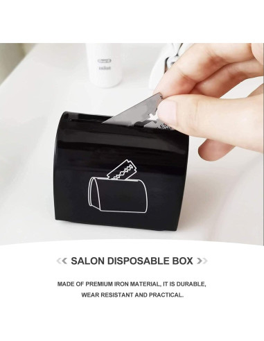 Contenedor de Cuchillas Desechables Uonlytech 2 Pcs Hierro Negro