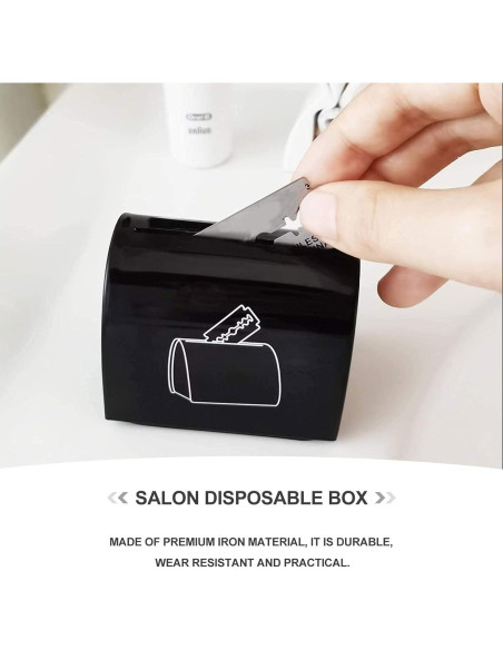 Contenedor de Cuchillas Desechables Uonlytech 2 Pcs Hierro Negro