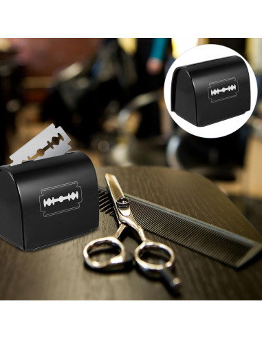 Contenedor de Cuchillas Desechables Uonlytech 2 Pcs Hierro Negro