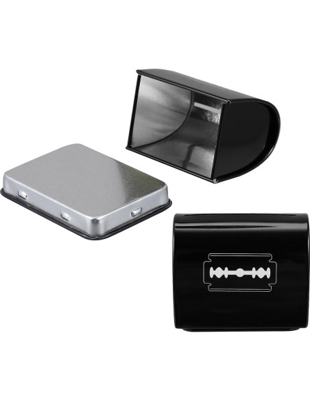 Contenedor de Cuchillas Desechables Uonlytech 2 Pcs Hierro Negro