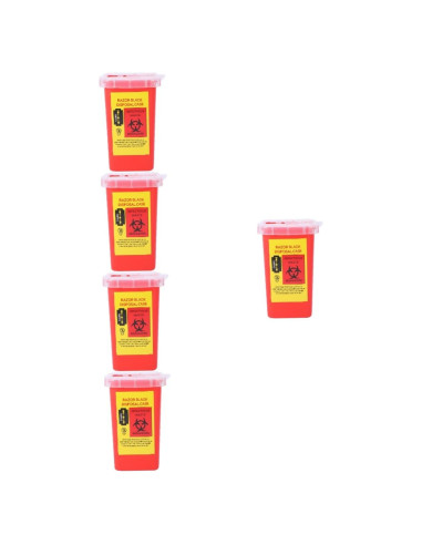 Contenedor de Desechos Cortantes Hemoton Rojo 5pcs 15.4x9.5cm