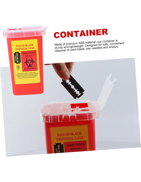 Contenedor de Desechos Cortantes Hemoton Rojo 5pcs 15.4x9.5cm