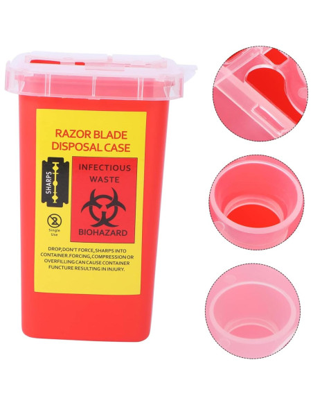 Contenedor de Desechos Cortantes Hemoton Rojo 5pcs 15.4x9.5cm