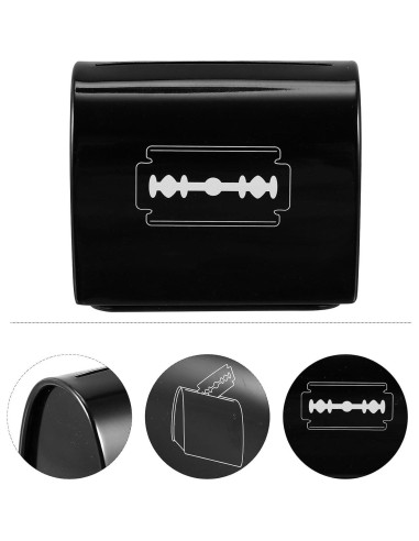 Contenedor de Cuchillas Desechables Uonlytech 2 Pcs Hierro Negro