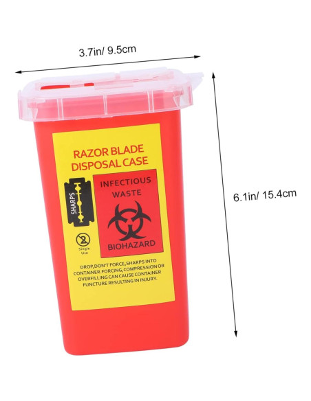 Contenedor de Desechos Cortantes Hemoton Rojo 5pcs 15.4x9.5cm