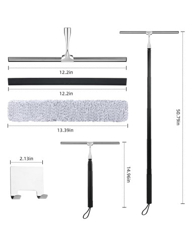 Raspador de Ventanas Extensible Toncoke 30.48 cm Negro