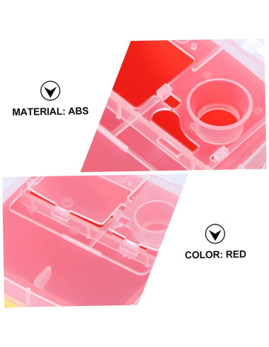 Contenedor de Desechos Cortantes Hemoton Rojo 5pcs 15.4x9.5cm