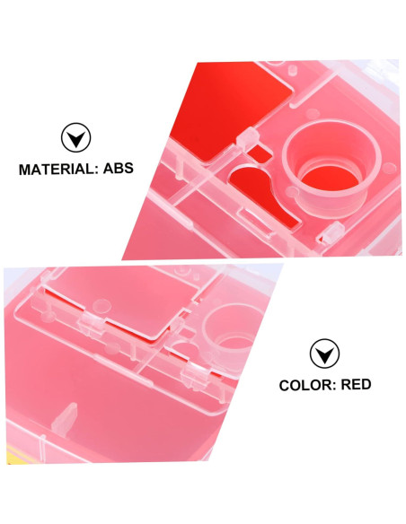 Contenedor de Desechos Cortantes Hemoton Rojo 5pcs 15.4x9.5cm