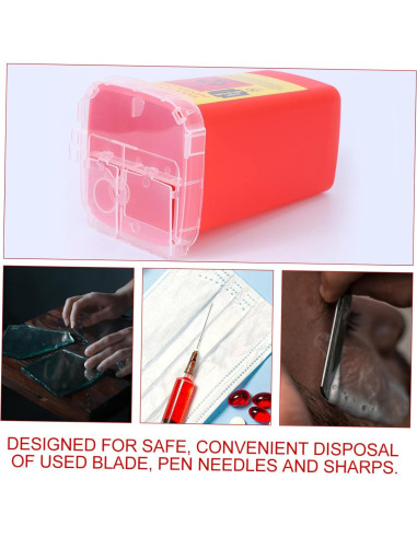 Contenedor de Desechos Cortantes Hemoton Rojo 5pcs 15.4x9.5cm