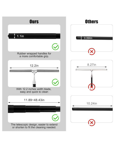 Raspador de Ventanas Extensible Toncoke 30.48 cm Negro