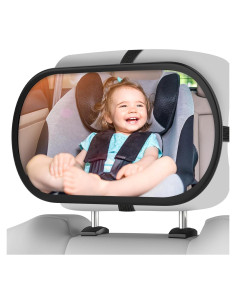 Espejo de Coche para Bebés BOEYOS BM100 Negro 360 Ajustable