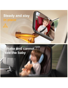 Espejo de Coche para Bebé YOVKOK - Convexo, 360 Ajustable 2