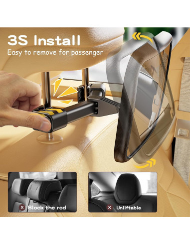 Espejo de Coche para Bebé TAZENI con Clip de Gancho 15