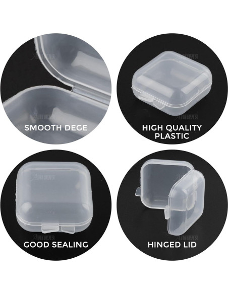 AUEAR Mini Cajas de Almacenamiento Cuadradas 40 Piezas 3.56cm