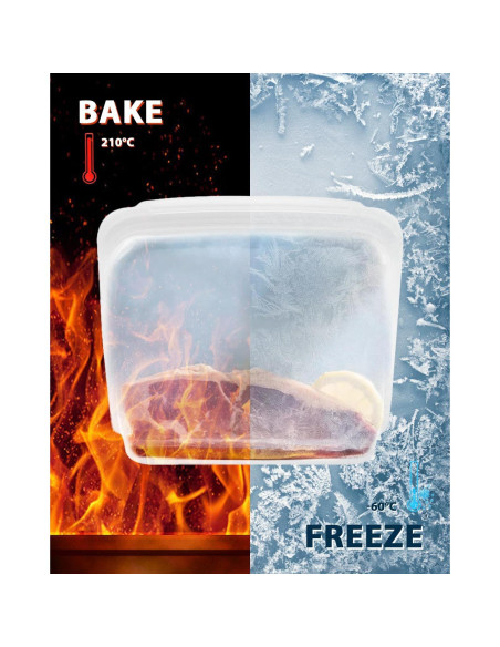 Bolsas de Silicona Reutilizables DGitaor 8 Piezas 414ml y 828ml