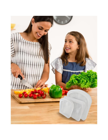 Bolsas de Silicona Reutilizables DGitaor 8 Piezas 414ml y 828ml