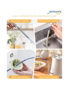 Cepillo Limpiador de Popotes Raymeefa 25.4 cm Silicona Azul 2