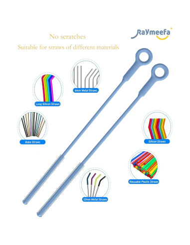 Cepillo Limpiador de Popotes Raymeefa 25.4 cm Silicona Azul