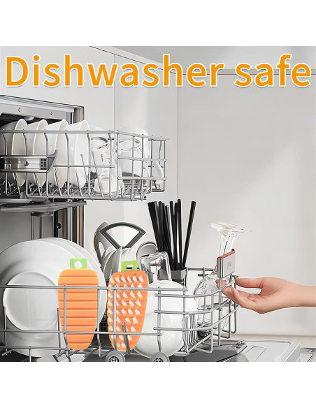 Cepillo de Verduras Zyvoreliax Antideslizante Naranja 2 Piezas