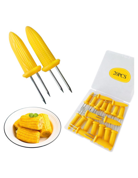 Soportes para Mazorcas de Maíz Kadden - Acero Inoxidable 20 Piezas Soportes para Mazorcas de Maíz Kadden - Acero Inoxidable 20 Piezas