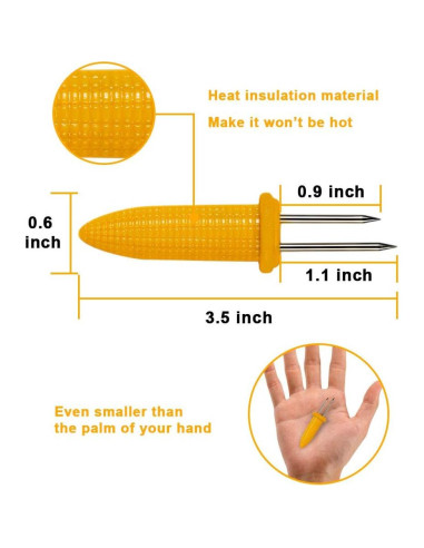 Soportes para Mazorcas de Maíz Kadden - Acero Inoxidable 20 Piezas