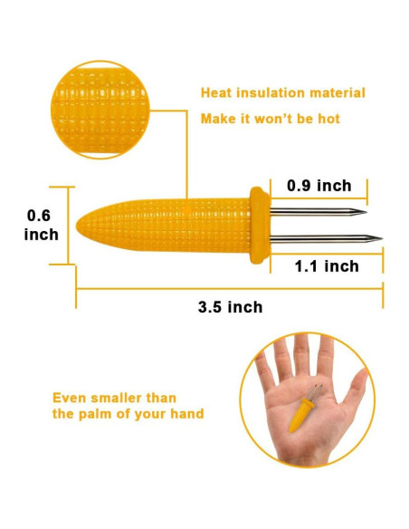 Soportes para Mazorcas de Maíz Kadden - Acero Inoxidable 20 Piezas Soportes para Mazorcas de Maíz Kadden - Acero Inoxidable 20 Piezas