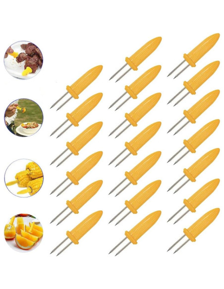 Soportes para Mazorcas de Maíz Kadden - Acero Inoxidable 20 Piezas Soportes para Mazorcas de Maíz Kadden - Acero Inoxidable 20 Piezas