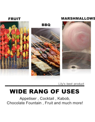 Pinchos de Bambú Natural HOPELF 30.48 cm 100 Piezas BBQ