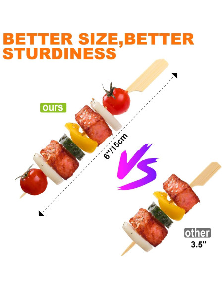 200 Pinchos de Bambú 15.24 cm DOUDOULE para Aperitivos