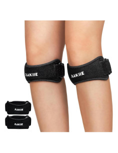 Faja de Rodilla Rakiie Soporte de Silicona Ajustable Negro 2 Pzas