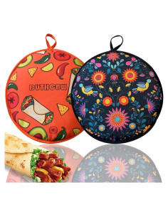 2 Calentadores de Tortilla Duthcbw Grandes Aislantes Naranja/Negro
