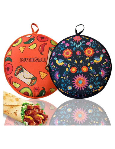 2 Calentadores de Tortilla Duthcbw Grandes Aislantes Naranja/Negro