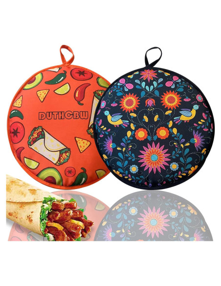 2 Calentadores de Tortilla Duthcbw Grandes Aislantes Naranja/Negro