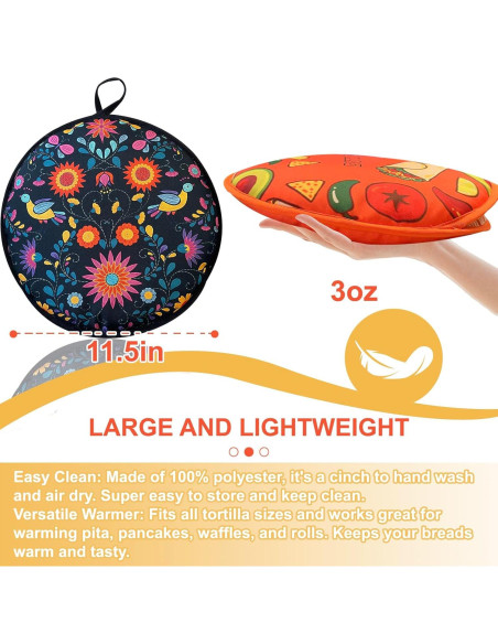 2 Calentadores de Tortilla Duthcbw Grandes Aislantes Naranja/Negro