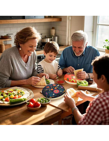 2 Calentadores de Tortilla Duthcbw Grandes Aislantes Naranja/Negro