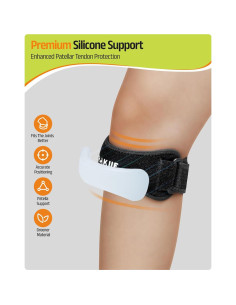 Faja de Rodilla Rakiie Soporte de Silicona Ajustable Negro 2 Pzas 2