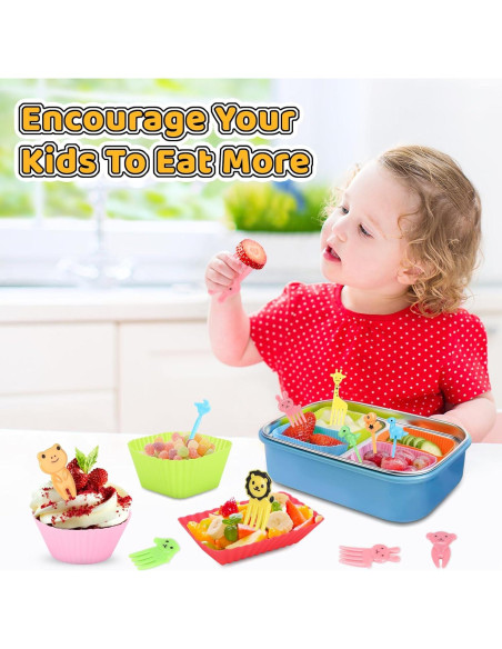 Juego de Divisores de Silicona Axlksia 80 Pcs para Bento