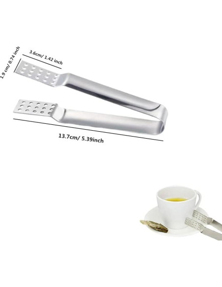 Paquete de 2 Pinzas para Bolsas de Té Acero Inoxidable Honkenda