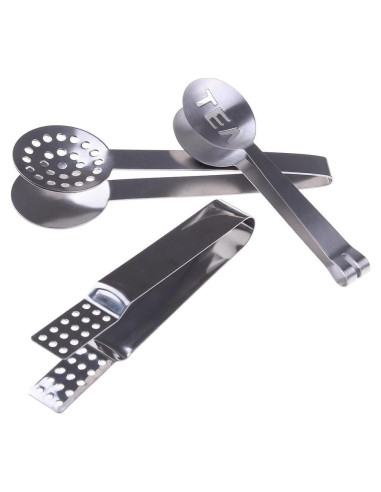 3 Pinzas de Acero Inoxidable Haishell para Té 15.5cm