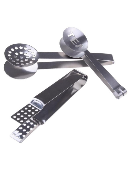 3 Pinzas de Acero Inoxidable Haishell para Té 15.5cm