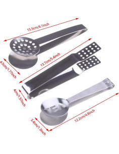 3 Pinzas de Acero Inoxidable Haishell para Té 15.5cm 2