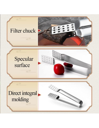 3 Pinzas de Acero Inoxidable para Bolsa de Té TOPDANCHUANG