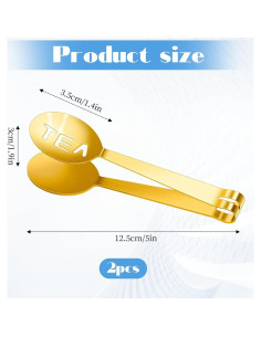 Pinzas de Acero Inoxidable Doradas para Exprimir Té - 2 Pcs 2