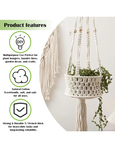 Cuerda de Algodón Blanca 100m VITALNOS Multiusos Duradera