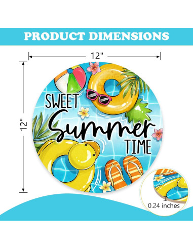 Cartel de Puerta Tropical Bolisom 30.48 cm Sweet Summer Time