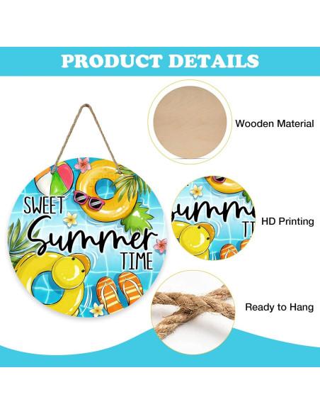 Cartel de Puerta Tropical Bolisom 30.48 cm Sweet Summer Time Cartel de Puerta Tropical Bolisom 30.48 cm Sweet Summer Time