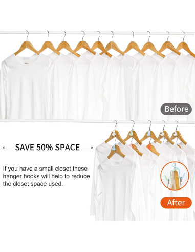 Ganchos Extensores SLMT 50PCS Ahorra Espacio para Perchas