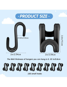 Ganchos Conectores de Plástico Negro Unittype 100 Pcs Ahorra Espacio 2