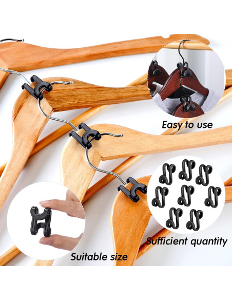 Ganchos Conectores de Plástico Negro Unittype 100 Pcs Ahorra Espacio